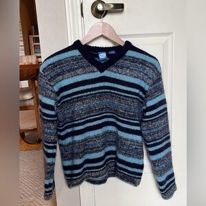 Striped blue wool sweater